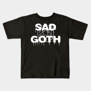 Sad Goth Aesthetic Pentacle Pentagram Emo Grunge Black Kids T-Shirt